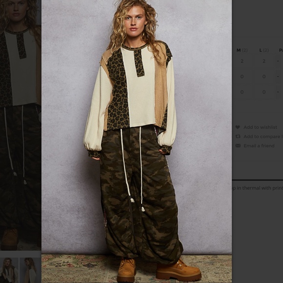 POL “ Brighton “ POL Top with Balloon Sleeves in Thermal 81 - Picture 6 of 6